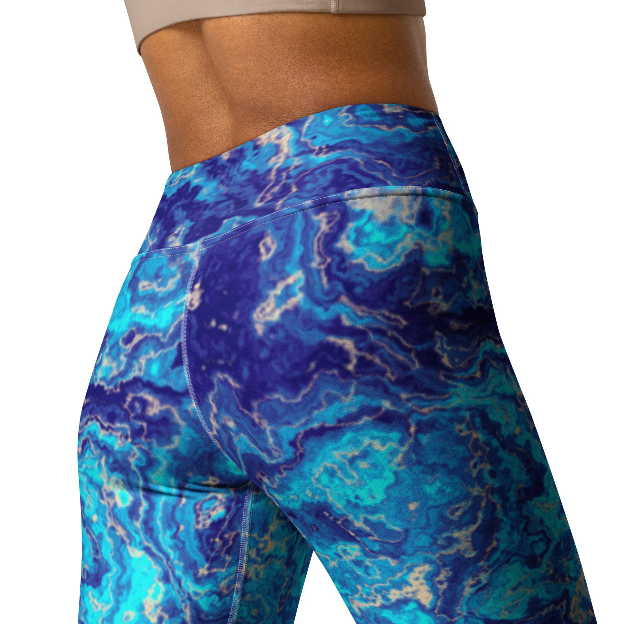 SHE REBEL - Brilliant Blue Agate Yoga Leggings
